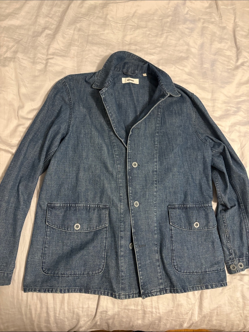 Buck Mason Denim Chore Coat - Picture 2 of 7
